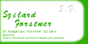 szilard forstner business card