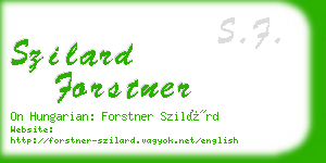 szilard forstner business card